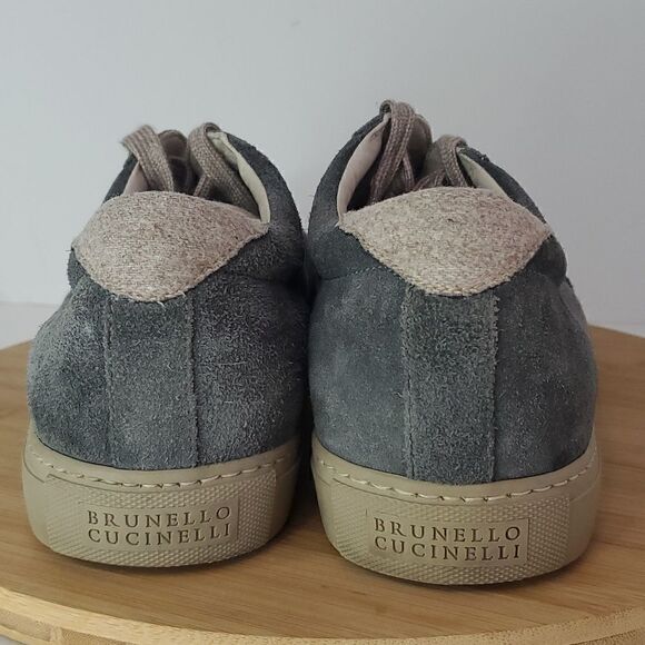 Brunello Cucinelli Men's Blue Suede Sneakers Size EU 45 - Picture 6 of 13
